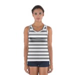 Horizontal Stripes - White and Gray Women s Sport Tank Top