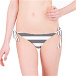 Horizontal Stripes - White and Gray Bikini Bottom