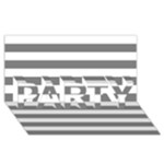 Horizontal Stripes - White and Gray PARTY 3D Greeting Card (8x4)