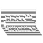 Horizontal Stripes - White and Gray Best Wish 3D Greeting Card (8x4)