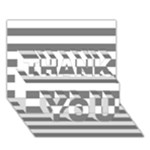 Horizontal Stripes - White and Gray THANK YOU 3D Greeting Card (7x5)