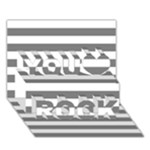 Horizontal Stripes - White and Gray You Rock 3D Greeting Card (7x5)