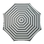 Horizontal Stripes - White and Gray Golf Umbrella