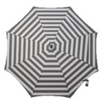 Horizontal Stripes - White and Gray Hook Handle Umbrella (Medium)