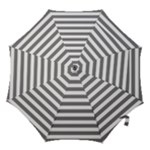 Horizontal Stripes - White and Gray Hook Handle Umbrella (Small)