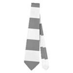 Horizontal Stripes - White and Gray Necktie (Two Side)