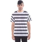 Horizontal Stripes - White and Dark Gray Men s Sport Mesh Tee