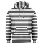 Horizontal Stripes - White and Dark Gray Men s Pullover Hoodie