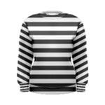 Horizontal Stripes - White and Dark Gray Women s Sweatshirt