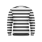 Horizontal Stripes - White and Dark Gray Kid s Sweatshirt