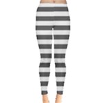 Horizontal Stripes - White and Dark Gray Women s Leggings
