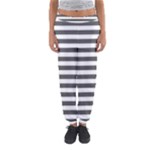 Horizontal Stripes - White and Dark Gray Women s Jogger Sweatpants