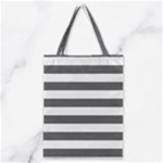 Horizontal Stripes - White and Dark Gray Classic Tote Bag