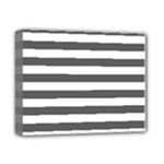 Horizontal Stripes - White and Dark Gray Deluxe Canvas 14  x 11  (Stretched)