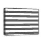 Horizontal Stripes - White and Dark Gray Deluxe Canvas 16  x 12  (Stretched)