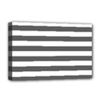 Horizontal Stripes - White and Dark Gray Deluxe Canvas 18  x 12  (Stretched)