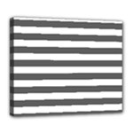 Horizontal Stripes - White and Dark Gray Deluxe Canvas 24  x 20  (Stretched)