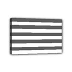 Horizontal Stripes - White and Dark Gray Mini Canvas 6  x 4  (Stretched)