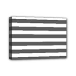 Horizontal Stripes - White and Dark Gray Mini Canvas 7  x 5  (Stretched)