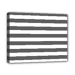 Horizontal Stripes - White and Dark Gray Canvas 10  x 8  (Stretched)