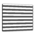 Horizontal Stripes - White and Dark Gray Canvas 24  x 20  (Stretched)