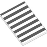 Horizontal Stripes - White and Dark Gray Large Memo Pads
