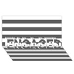 Horizontal Stripes - White and Dark Gray ENGAGED 3D Greeting Card (8x4)