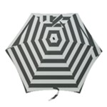 Horizontal Stripes - White and Dark Gray Mini Umbrella