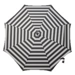 Horizontal Stripes - White and Dark Gray Hook Handle Umbrella (Small)