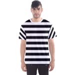 Horizontal Stripes - White and Black Men s Sport Mesh Tee