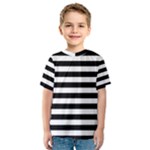 Horizontal Stripes - White and Black Kid s Sport Mesh Tee