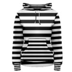 Horizontal Stripes - White and Black Women s Pullover Hoodie