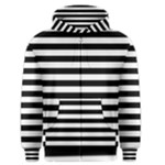 Horizontal Stripes - White and Black Men s Zipper Hoodie