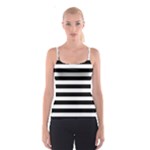 Horizontal Stripes - White and Black Spaghetti Strap Top