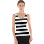 Horizontal Stripes - White and Black Tank Top
