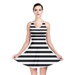 Horizontal Stripes - White and Black Reversible Skater Dress