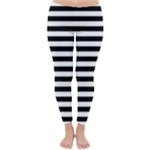 Horizontal Stripes - White and Black Winter Leggings