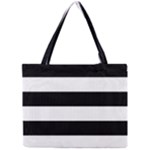 Horizontal Stripes - White and Black Mini Tote Bag