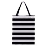 Horizontal Stripes - White and Black Classic Tote Bag
