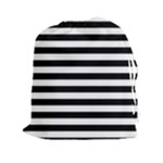 Horizontal Stripes - White and Black Drawstring Pouch (XXl)