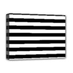 Horizontal Stripes - White and Black Deluxe Canvas 16  x 12  (Stretched)