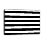 Horizontal Stripes - White and Black Deluxe Canvas 18  x 12  (Stretched)