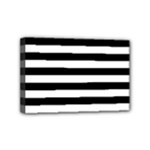 Horizontal Stripes - White and Black Mini Canvas 6  x 4  (Stretched)