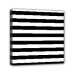Horizontal Stripes - White and Black Mini Canvas 6  x 6  (Stretched)