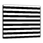 Horizontal Stripes - White and Black Canvas 24  x 20  (Stretched)