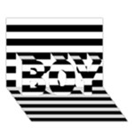 Horizontal Stripes - White and Black BOY 3D Greeting Card (7x5)