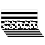 Horizontal Stripes - White and Black #1 DAD 3D Greeting Card (8x4)
