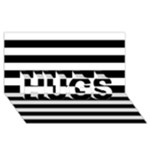 Horizontal Stripes - White and Black HUGS 3D Greeting Card (8x4)
