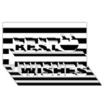 Horizontal Stripes - White and Black Best Wish 3D Greeting Card (8x4)