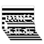 Horizontal Stripes - White and Black You Did It 3D Greeting Card (7x5)
